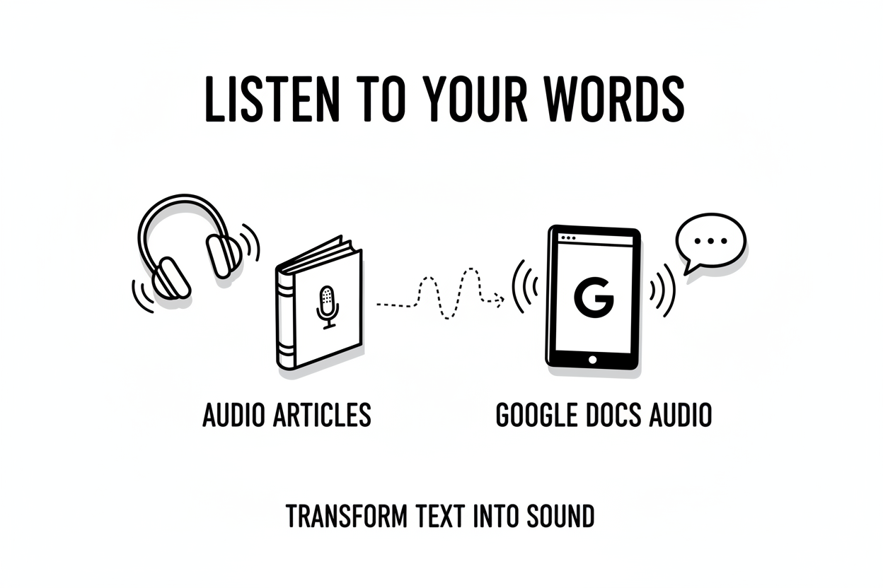 X「Audio Articles」とGoogle Docs「Audio」の概要