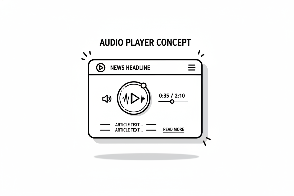 大手ニュースサイトの音声プレイヤー配置イメージ