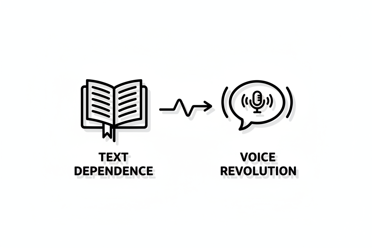 テキスト依存から音声への転換イメージ