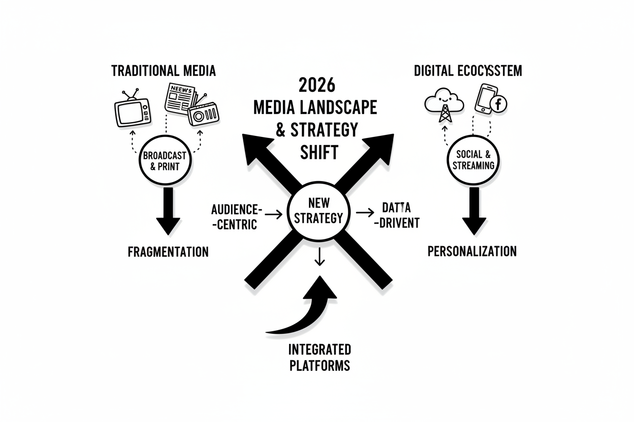 2026年のメディア環境と戦略転換のイメージ