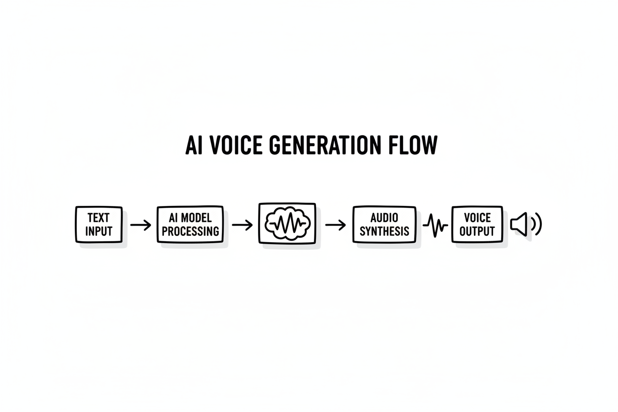 AI音声生成のフローを示す図
