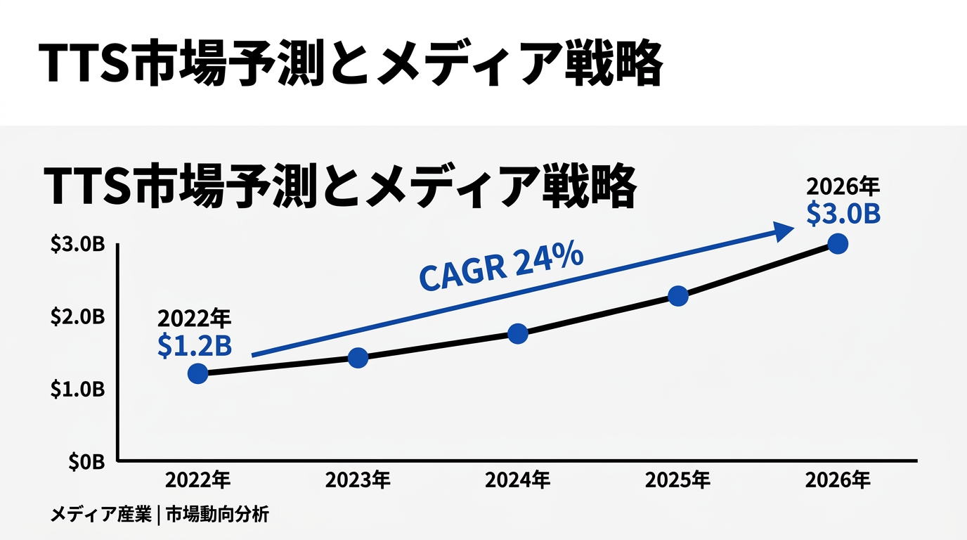 TTS（テキスト読み上げ）市場の展望と2026年のメディア戦略