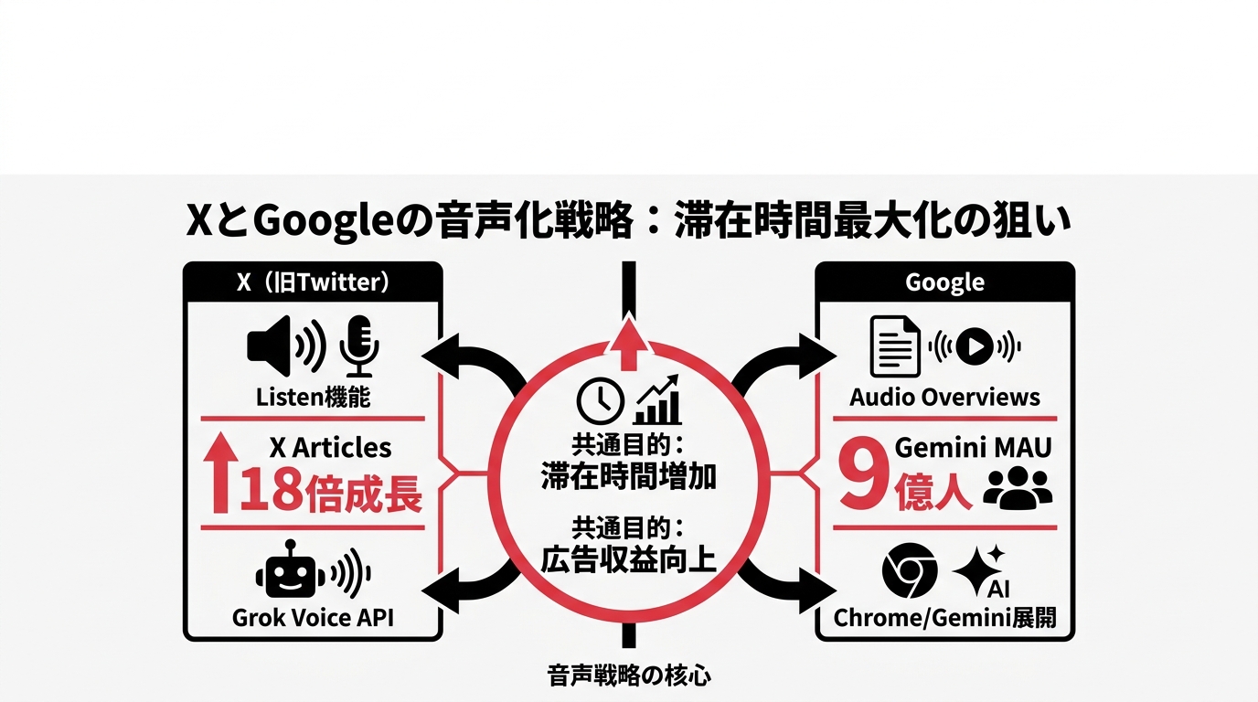 X（旧Twitter）とGoogleが音声化に注力する理由——プラットフォーム戦略を解説
