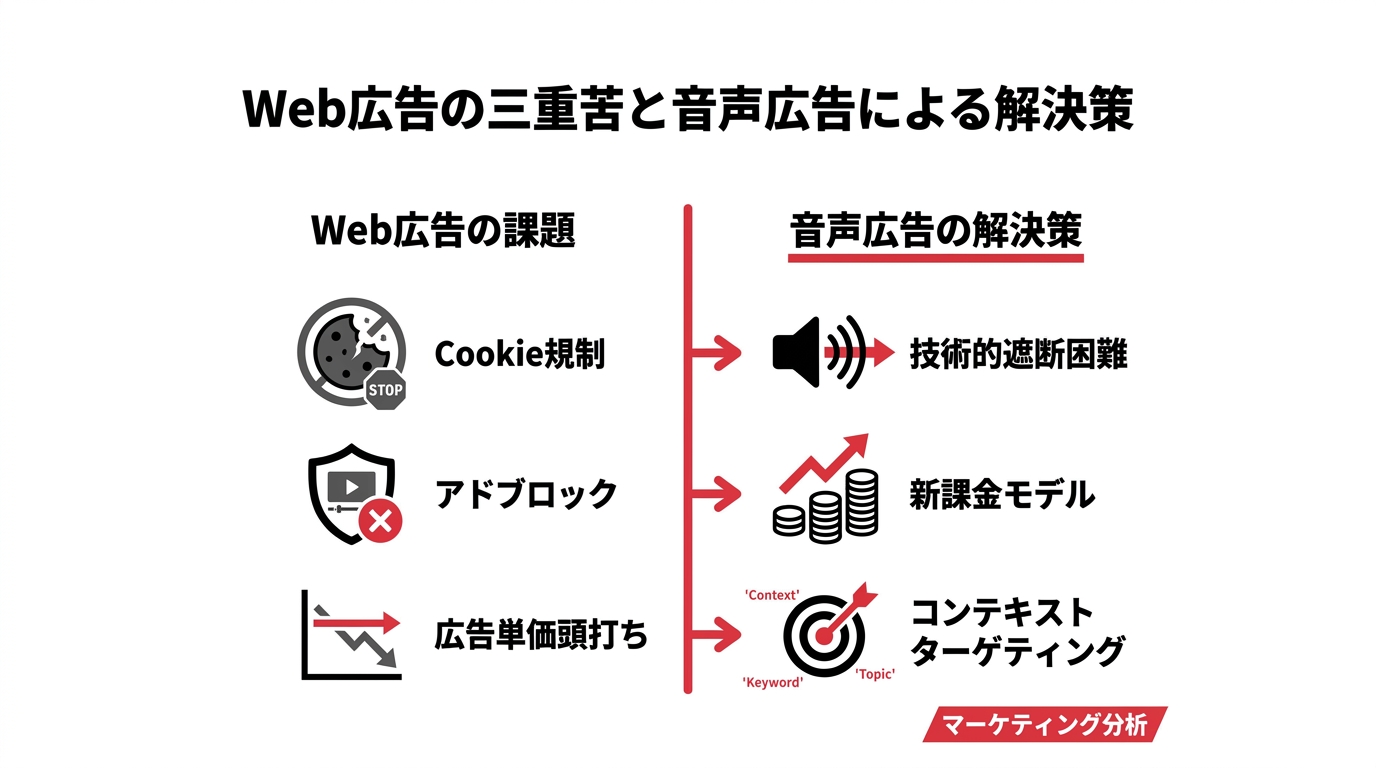 CookieèŠå¶ãšã¢ããããã¯æä»£ã®Webåºå課é¡ãé³å£°ã解決ããçç±