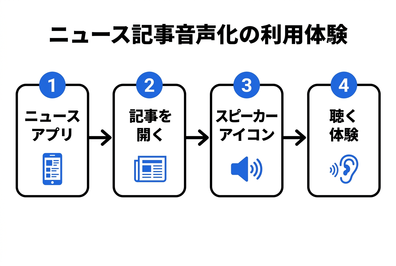 大手ニュースサイトの音声プレイヤー配置イメージ