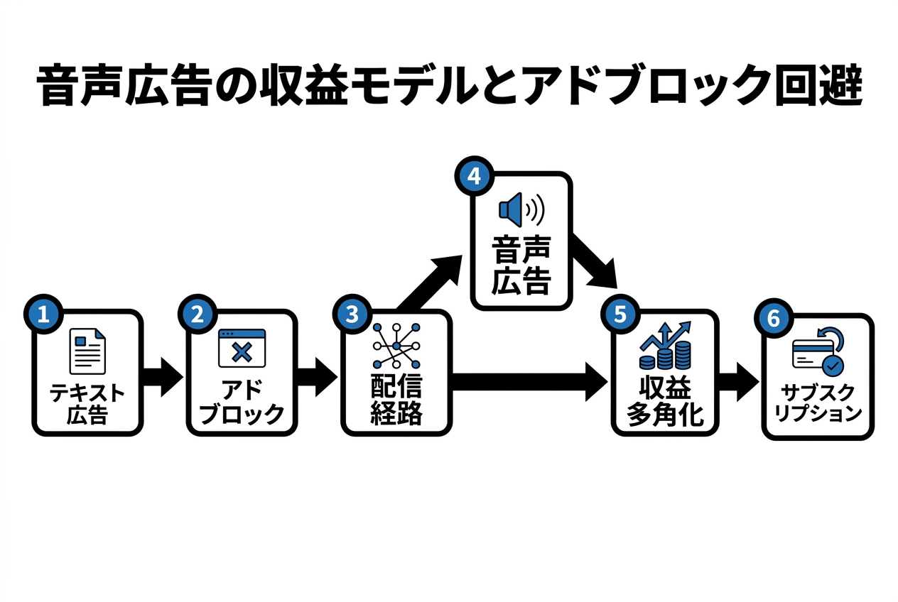 音声広告の収益モデル概念図