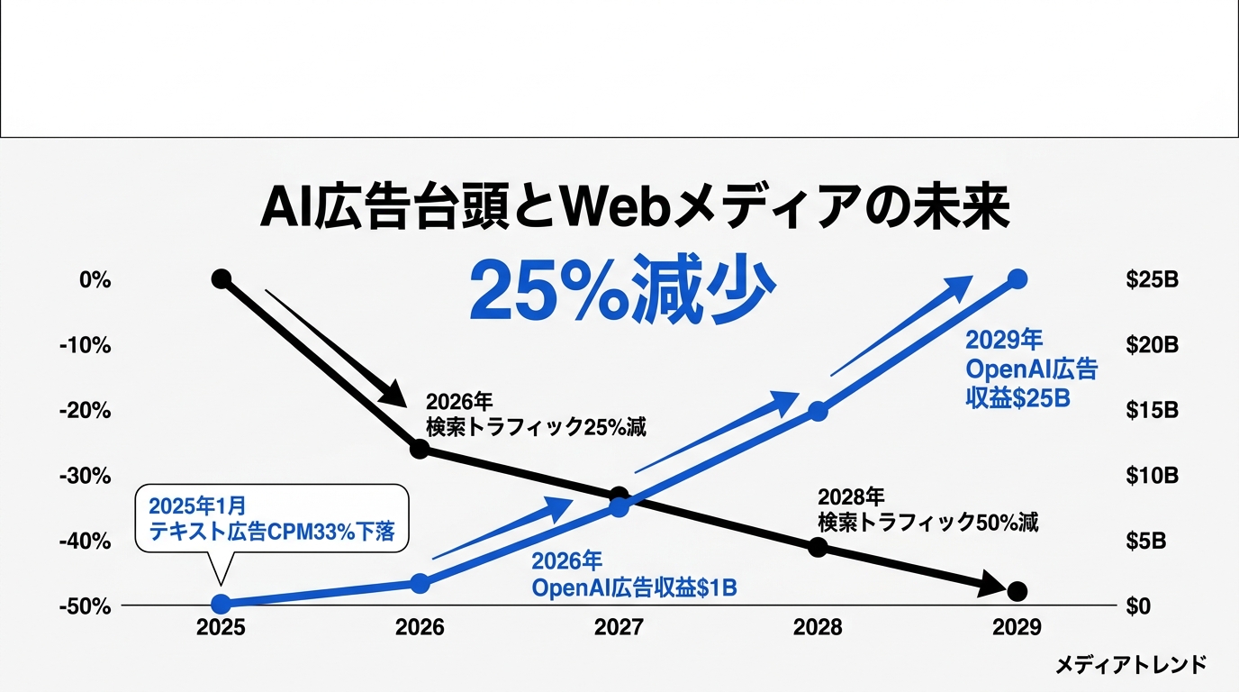 ChatGPT広告が本格化する2026年――Webメディアが流失する収益と、音声に残る防衛線