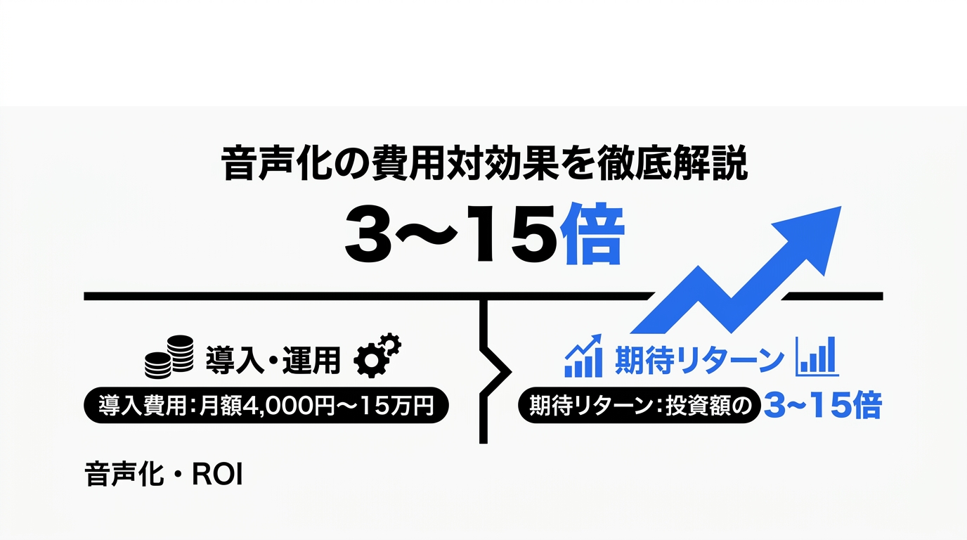 音声化にかかる費用とROIを試算|月額コストと期待できるリターン