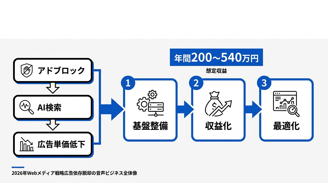 2026年のWebメディア戦略｜広告依存から脱却する音声ビジネスの全体像